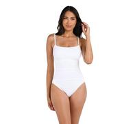 La Blanca Women's One Piece Swimsuit Island Goddess Shirred Side Bathing Suit, White, 10