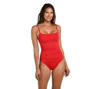 La Blanca Womens One Piece Swimsuit Island Goddess Shirred Side Women's Bathing Suit, Ruby, 12