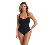 La Blanca Women's Standard Island Goddess Draped Lingerie One Piece Swimsuit, Black, 10