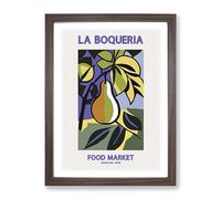 La Boqueria Food Market Exhibition Vol.1 Framed Print | A2 Walnut Framed Wall Art | Ready to Hang | Modern Food Picture | Living Room Bedroom Lounge Office