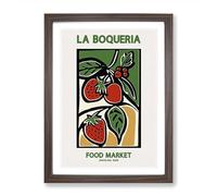La Boqueria Food Market Exhibition Vol.2 Framed Print | A2 Walnut Framed Wall Art | Ready to Hang | Modern Food Picture | Living Room Bedroom Lounge Office