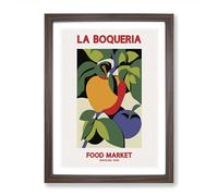 La Boqueria Food Market Exhibition Vol.4 Framed Print | A2 Walnut Framed Wall Art | Ready to Hang | Modern Food Picture | Living Room Bedroom Lounge Office