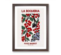 La Boqueria Food Market Exhibition Vol.5 Framed Print | A2 Walnut Framed Wall Art | Ready to Hang | Modern Food Picture | Living Room Bedroom Lounge Office