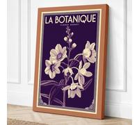 La Botanique Orchid Art Deco Canvas Wall Art Print 24x16 Inch