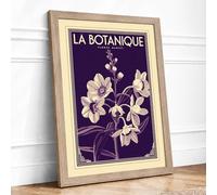La Botanique Orchid Art Deco Framed Wall Art Print A4 Oak