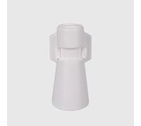 La Briantina Amphora Vase with Adhesive Holder for Cemetery Loculus, Small White Plastic Flower, 8.5 x 4 cm