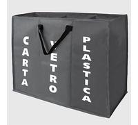 La Briantina Ecobag Space Saving Waste Separation Bag 3 Compartments Paper Glass Plastic 60 x 32 x 48 cm Polyester