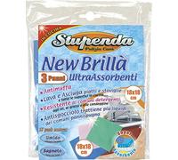La Briantina New Dry Vegetable Cellulose Sponge Absorbent for Cleaning Dishes, Glasses and Surfaces 18 x 18 cm Pack of 3