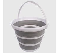 La Briantina Zero Space Folding Bucket 10L - Space Saver with Handle and Eyelet - White and Grey