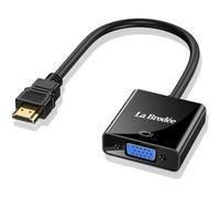 La Brodée HD to VGA,1080PHD to VGA Adapter Male to Female Gold-Plated Black | for Computer, Laptop, PC, Monitor, HDTV, Digital to Analog Converter Cable for Xbox 360, PS3, TV Box to Projector Displayer