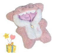 La/bu/bu Clothes for 17cm Do/lls,Cute Pink Shark Plush To/y Do/lls Outfit Set,La/bu/bu Accessories & Cloths,DIY Cosplay Dress Up Gifts for Girl,Mubuni Pi/nk Clot/hes K/it for Easy Use (1)