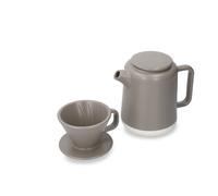 La Cafeti?re Seville Stoneware Pour Over Set with mix matte and gloss finishes