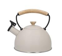 La Cafetière 1.6L Whistling Kettle, Stainless Steel Frame with Easy-Grip and Anti-Scald Wooden Handle, Induction Hob-Safe Tea Kettle for Boiling Water, Cream, Latte