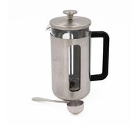 La Cafetière 2pc Cafetière Set including Pisa 8-Cup Brushed Stainless Steel Cafetière and Stainless Steel Coffee Measuring Scoop - Silver - Stainless Steel and Borosilicate Glass