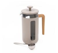 La Cafetière 2pc Cafetière Set with Pisa 8-Cup Latte Cream Cafetière and Stainless Steel Coffee Measuring Scoop - Cream - Stainless Steel and Borosilicate Glass