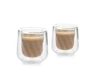 La Cafetière 2pc Siena Double-Walled Cortado Glasses Set, 135ml Insulated Coffee Cups for Barista Cortado, Stackable and Lightweight