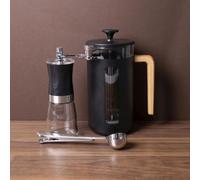 La Cafetiere 3pc Cafetière Gift Set with Black Pisa 8-Cup Cafetière, Manual Coffee Grinder & Coffee Measuring Spoon La Cafetiere Black
