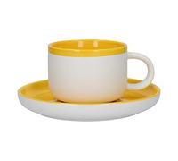 La Cafetiere Barcelona Mustard Tea Cup and Saucer Set 290ml
