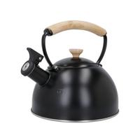 La Cafetière Black Whistling Kettle With Wooden Handle, 1.6L