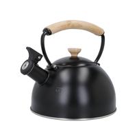 La Cafetiere Black Whistling Kettle with Wooden Handle, 1.6L La Cafetiere Black