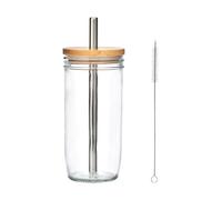 La Cafetière Bubble Tea Tumbler, 650ml Clear Glass Cup with Stainless Steel Straw, Reusable Boba Bubble Tea Drinking Cup, Ideal for Smoothies, Milkshakes, Iced Lattes and Cold Drinks