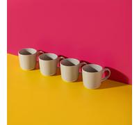 La Cafetière Ceramic Mugs, Set of 4 Durable Ceramic Coffee Cups with Unglazed Base, 350ml, Latte - Cream - Ceramic - Mugs