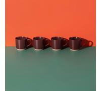 La Cafetière Ceramic Mugs, Set of 4 Durable Ceramic Coffee Cups with Unglazed Base, 350ml, Purple - Purple - Ceramic - Mugs