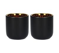 La Cafetiere Edited Set of 2 Insulated Black and Gold Mugs