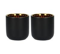 La Cafetière Double Walled Ceramic Espresso Mugs, Set of Two, 70ml, Black, LCDWMUG702PC
