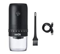 La Cafetière Electric Ceramic Burr Coffee Bean Grinder, Portable, Cordless & USB Rechargeable, Conical Coffee Grinder, Adjustable Grind Settings, Perfect for Travelling or Camping, Matte Black, 200ml