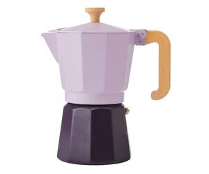 La Cafetière Espresso Pot 6 Cup Purple Colour Two Tone, Made From Aluminium, Compatible With Gas, Electric, Ceramic Hobs, Traditional Italian Espresso Pots, Easy-To-Clean, Handwash Only, 290ml