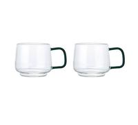 La Cafetiere Gyro 275ml Mugs, Set of Two, Green, Gift Boxed in Clear La Cafetiere Clear