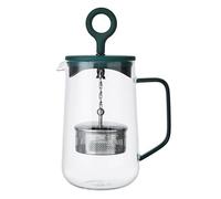 La Cafetière Gyro Spinfuser Teapot Green Colour, 4 Cup Glass Loose and Herbal Tea Pot with Fine Mesh Stainless Steel Filter Strainer, Heat Resistant Borosilicate Glass, Spin and Plunge to Brew, 1.25L