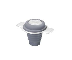 La Cafetière Invertible Tea Filter for Loose Leaves, Collapsible Silicone Tea Infuser for Teapots, Cups and Mugs, Grey