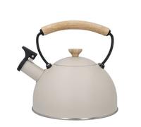 La Cafetière 1.6L Whistling Kettle, Stainless Steel Frame with Easy-Grip and Anti-Scald Wooden Handle, Induction Hob-Safe Tea Kettle for Boiling Water, Cream, Latte