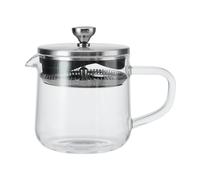 La Cafetière Loose Leaf 2-Cup/55ml Teapot with Lid, Heat-Resistant Glass Tea Infuser with Built-in Stainless Steel Filter for Tea Leaves and Ground Coffee Infusions