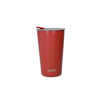 La Cafetière Pavia Stainless Steel Travel Flask, 380ml Reusable Insulated Coffee Cup for Hot & Cold Drinks, Red