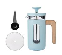 Cafetiere Pisa 3 Cup Blue La Cafetiere Wood Handle Glass Heat Safe Brew