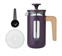 La Cafetière 'Pisa' 3 Cup Cafetiere, Purple with Wooden Handle 350ml - Purple - Stainless Steel