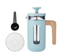 La Cafetière Pisa 8 Cup Cafetière In Sky Blue, Durable Stainless Steel Plunger, Heat Resistant French Press With Stylish Natural Wood Handle, Versatile Coffee And Tea Plunger, 1L