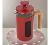 La Cafetière Pisa 8 Cup-1L Cafetière Borosilicate French Press Wood Handle Red