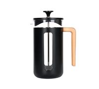 La Cafetière Pisa 8-Cup Borosilicate French Press with Cool-Touch Wood Handle - Black