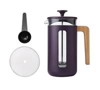 La Cafetière Pisa 8 Cup Cafetière In Purple Colour Durable Stainless Steel Plunger, Heat Resistant French Press With Stylish Natural Wood Handle, Versatile Coffee Tea Plunger, 10 Year Guarantee, 1L