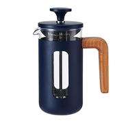 La Cafetière Pisa Cafetière, 3-Cup/350ml, Heat-Resistant Borosilicate Glass and Stainless Steel with Easy-Grip Plunger, Small French Press Coffee Maker for Loose Tea and Ground Coffee, Navy