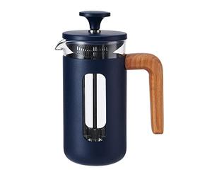 La Cafetière Pisa Cafetière, 3-Cup/350ml, Heat-Resistant Borosilicate Glass and Stainless Steel with Easy-Grip Plunger, Small French Press Coffee Maker for Loose Tea and Ground Coffee, Navy