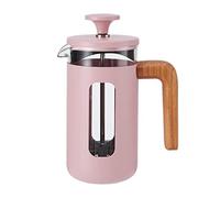 La Cafetière Pisa Cafetière, 3-Cup/35ml, Heat-Resistant Borosilicate Glass and Stainless Steel with Easy-Grip Plunger, Small French Press Coffee Maker for Loose Tea and Ground Coffee, Pink