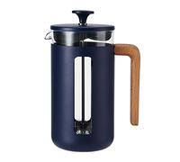 La Cafetière Pisa Cafetière, 8-Cup/1L, Heat-Resistant Borosilicate Glass and Stainless Steel with Easy-Grip Plunger, Large French Press Coffee Maker for Loose Tea and Ground Coffee, Navy