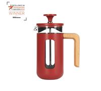 La Cafetière Pisa Glass Cafetiere with Stainless Steel Frame - Red - Glass
