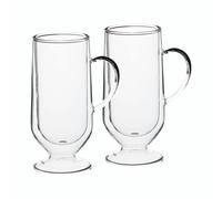 La Cafetière Set of 2 Double-Walled Large Irish Coffee Glasses - Clear - Glass - Glass Cups