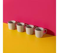 La Cafetiere Set of 4 Latte Ceramic Coffee Mugs in Light Grey La Cafetiere Light Grey